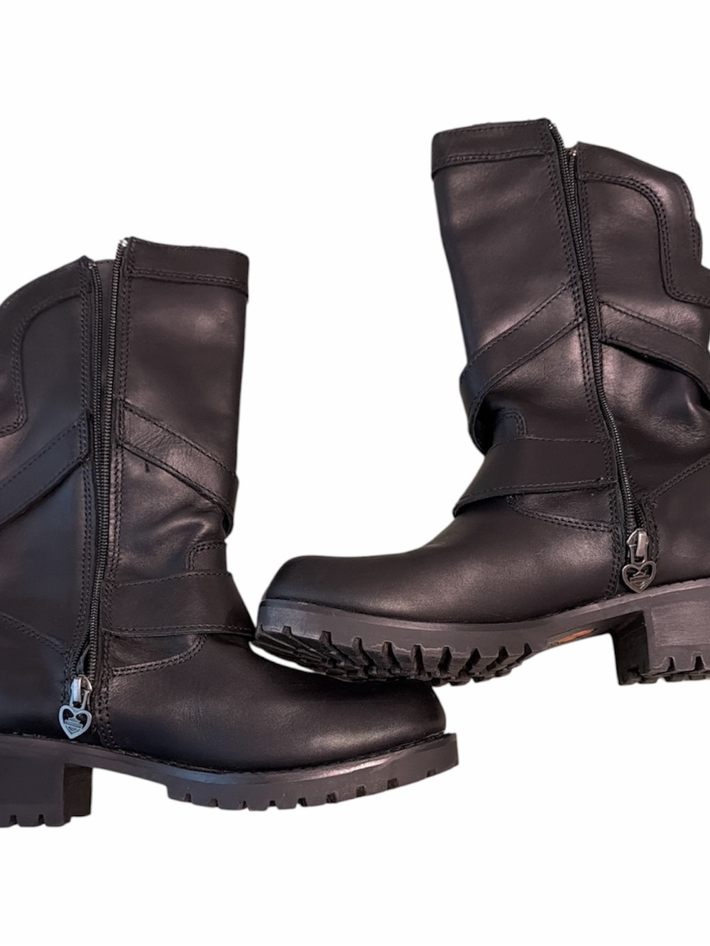 HARLEY DAVIDSON WOMEN'S SIZE 7 M 9.5" MOTORCYCLE BOOTS - ROUND TOE BLACK LEATHER - Picture 8 of 15
